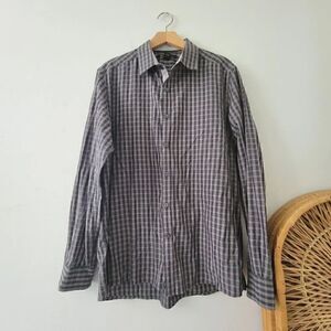 Kenneth Cole New York Gingham/Checked Button Down Shirt L